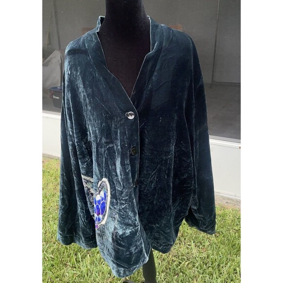 Chico's Sz 3 Anniversary Butterfly Velvet Art To Wear Fall Festival Artsy Bold - Picture 7 of 9